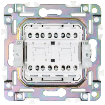 Выключатель перекрестный 2-клавишный IEK SKANDY SK-V06N (никель) SK-V23-0-10-K50