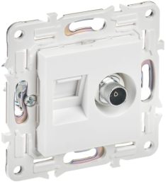 Розетка TV+RJ45 кат.6E IEK SKANDY SK-A15W (арктический белый) SK-AK20-2-K01