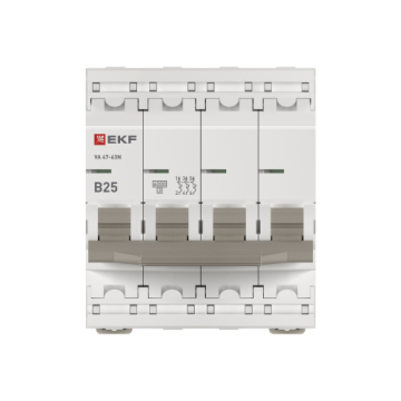 Автоматический выключатель EKF PROXIMA ВА 47-63N 4Р 25А 6кА (х-ка B) M636425B