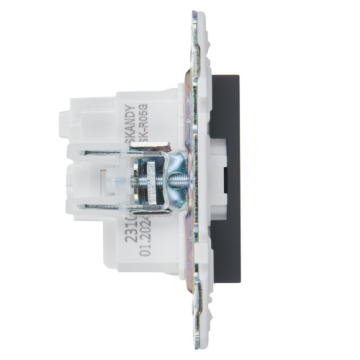 Розетка IEK SKANDY с заземлением без шторок 16А SK-R05G (графит) SK-R11-16-K53