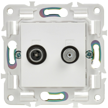 Розетка TV+SAT IEK SKANDY SK-A13W (арктический белый ) SK-AF20-O-K01