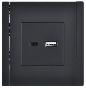Розетка USB A+C FORTE&PIANO 18Вт FP151 (черный) FP-U22-018-K02