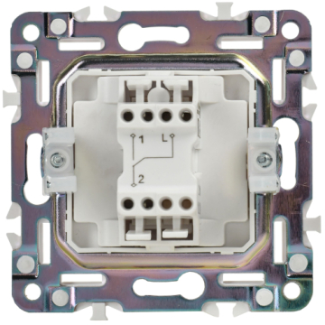 Выключатель проходной 1-клавишный IEK SKANDY 10А SK-V02W (арктический белый) SK-V12-0-10-K01