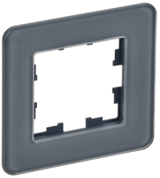 Рамка 1-м скругленная BRITE DECOR Графит матовый стекло РУ-1-2-Бр BR-M12-G-41-K53