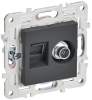 Розетка TV+RJ45 кат.6E IEK SKANDY SK-A15T (титан) SK-AK20-2-K48