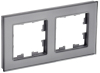 Рамка 2-м BRITE DECOR Серый глянец стекло РУ-2-2-БрСе BR-M22-G-K03