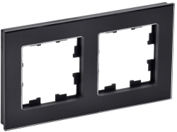 Рамка 2-м BRITE DECOR Черный глянец стекло РУ-2-2-БрЧ BR-M22-G-K02