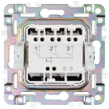 Выключатель 3-клавишный IEK SKANDY 10А SK-V11N (никель) SK-V30-0-10-K50