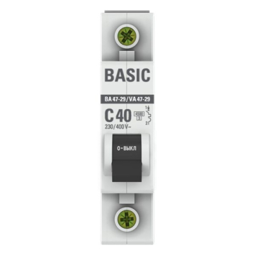 Автоматический выключатель EKF Basic ВА 47-29 1Р 40А 4,5кА (х-ка С) mcb4729-1-40C