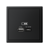 Розетка USB ArtGallery тип А/тип С высокоскор. заряд 45W QC PD (карбон) GAL001029