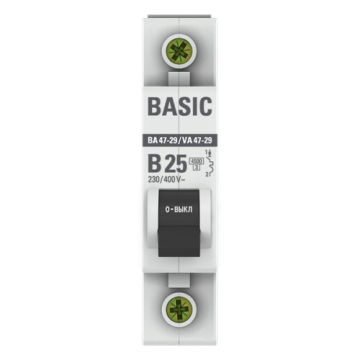 Автоматический выключатель EKF Basic ВА 47-29 1Р 25А 4,5кА (х-ка B) mcb4729-1-25-B