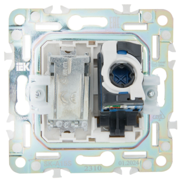 Розетка TV+RJ45 кат.6E IEK SKANDY SK-A15S (серебряный) SK-AK20-2-K23