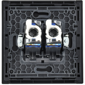 Розетка компьютерная двойная RJ45 FORTE&PIANO кат.6 FP634M (металл шампань) FP-K20-2-M-K37
