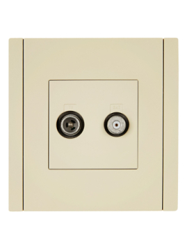 Розетка TV+SAT FORTE&PIANO FP438 (ваниль) FP-AF20-O-K10