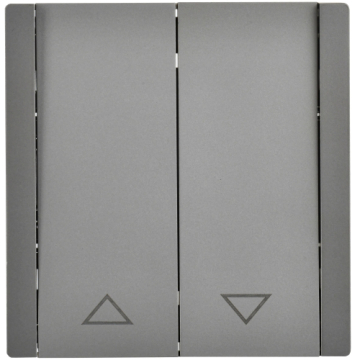 Выключатель жалюзи кнопочный FORTE&PIANO IEK FP511 (сталь) FP-V15-0-10-1-K46