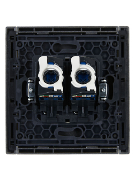 Розетка компьютерная двойная RJ45 FORTE&PIANO кат.6 FP534 (сталь) FP-K20-2-K46