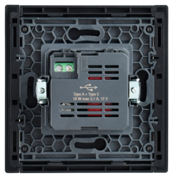 Розетка USB A+C FORTE&PIANO 18Вт FP151 (черный) FP-U22-018-K02
