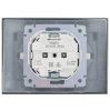 Розетка 2-ая с/з с крышкой 16А в сборе IP44 IEK SKANDY SK-R12N (никель) SK-R26-16-44-K50-F