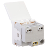 Розетка с крышкой DKC Avanti 2P+E 2 модуля (белое облако) 4400012