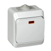 Выключатель с подсветкой Этюд О/У 1-клавишный Systeme Electric IP44 (серый) BA10-045C