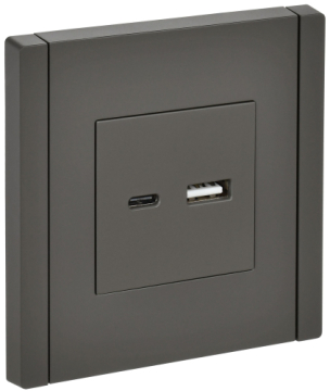 Розетка USB A+C FORTE&PIANO 3,1А FP350 (серый) FP-U22-D31-K03