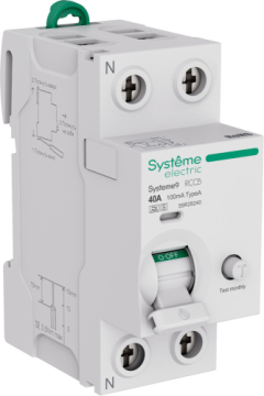 УЗО SE Systeme9 2P 40A 100mA тип A-S селективный (ВДТ) S9R28240