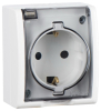 Розетка Simon 15 Aqua с/з с крышкой IP54 (белый) 1594445-030
