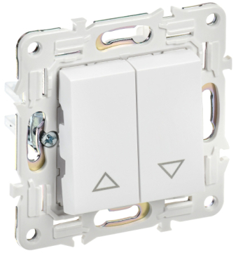 Выключатель жалюзи IEK SKANDY 10А SK-V12W (арктический белый) SK-V15-0-10-K01