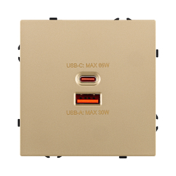 Розетка USB A+C 65W, золотой Kollinger Eclipse EC-024GD EC-024GD
