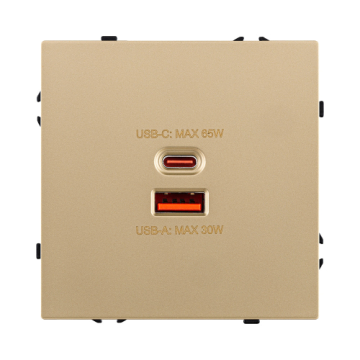 Розетка USB A+C 65W, золотой Kollinger Eclipse EC-024GD EC-024GD