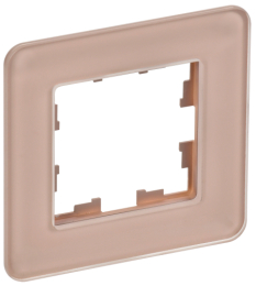 Рамка 1-м скругленная BRITE DECOR Дымчатый матовый стекло РУ-1-2-Бр BR-M12-G-41-K97