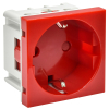Розетка IEK PRIMER 2P+E со шторками 2 модуля РКС-20-32-П-К (красный) PR-KK40D-RSZH-2-2-K04