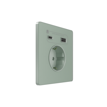 Зарядка USB А+С 20Вт с розеткой SE Systeme Infinity (таежное утро) FSE000832