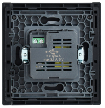 Розетка USB A+A FORTE&PIANO 3,1А FP549 (сталь) FP-U21-D31-K46