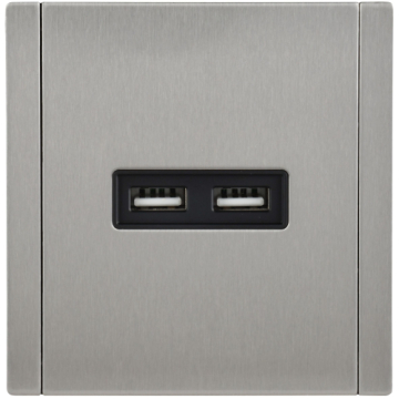 Розетка USB A+A FORTE&PIANO 3,1А FP749M (металл никель) FP-U21-D31-M-K50