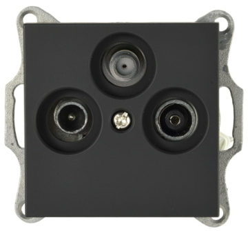 Розетка TV+FM+SAT Jasmart G проходная (черный матовый) G6207PB