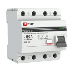 УЗО EKF PROxima ВД-100 4P 100А 30мА тип AC elcb-4-100-30-em-pro