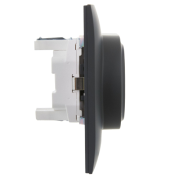 Розетка 2-ая с/з 16А в сборе IEK SKANDY SK-R08G (графит) SK-R21-16-K53-F