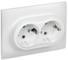 Розетка 2-ая с/з 16А в сборе IEK SKANDY SK-R08W (арктический белый) SK-R21-16-K01-F