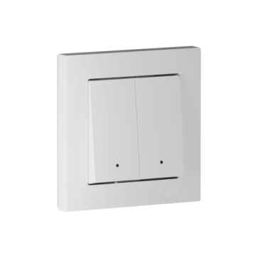 Выключатель Systeme Electric AtlasDesign Smart SBER Zigbee 2-клавишный с нейтралью 10А, схема 1 (белый) ATN000117Z