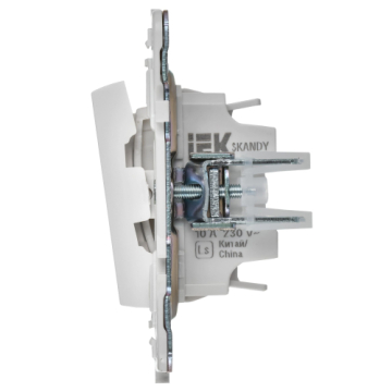 Выключатель проходной 2-клавишный IEK SKANDY с индикацией 10А SK-V10W (арктический белый) SK-V22-1-10-K01