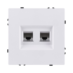 Розетка двойная Ethernet RJ45 Cat.6, белый глянцевый Kollinger Eclipse EC-018WG EC-018WG