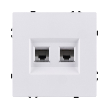 Розетка двойная Ethernet RJ45 Cat.6, белый глянцевый Kollinger Eclipse EC-018WG EC-018WG