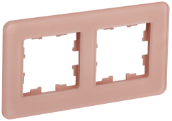 Рамка 2-м скругленная BRITE DECOR Дымчатый матовый стекло РУ-2-2-Бр BR-M22-G-41-K97