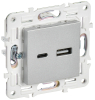 Розетка USB A+C 18Вт IEK SKANDY SK-R13S (серебряный) SK-U22-018-K23