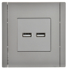 Розетка USB A+A FORTE&PIANO 3,1А FP549 (сталь) FP-U21-D31-K46