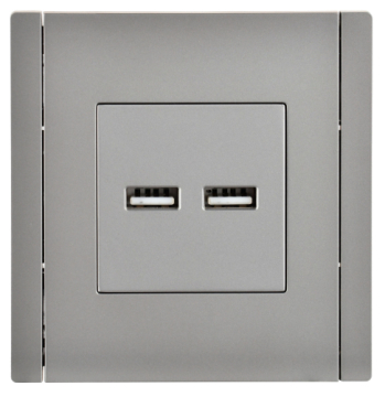 Розетка USB A+A FORTE&PIANO 3,1А FP549 (сталь) FP-U21-D31-K46