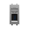 Розетка DKC Avanti USB 3.0 тип А-А 1 модуль (закаленная сталь) 4404301