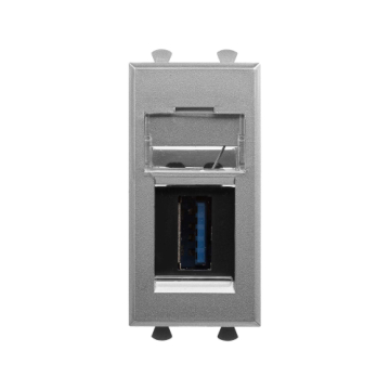 Розетка DKC Avanti USB 3.0 тип А-А 1 модуль (закаленная сталь) 4404301