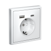 Зарядка USB (А+С) с розеткой ArtGallery (белый) GAL000132